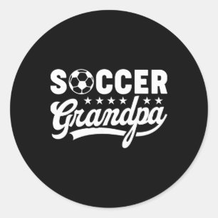 Pegatina Redonda Abuelo Fútbol Divertido Papá Deportes Vintage Humo