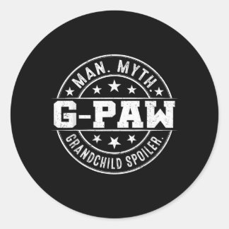 Pegatina Redonda Abuelo G-Paw Divertido Spoiler Nieto Hombre Mito G