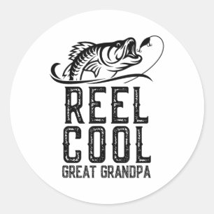 Pegatina Redonda Abuelo genial genial pesca pescador divertido
