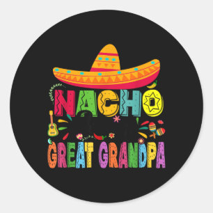 Pegatina Redonda Abuelo genial promedio nacho divertido vintage mex