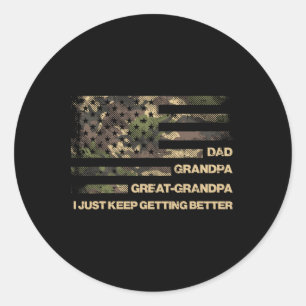 Pegatina Redonda Abuelo Gran Abuelo Bandera Camo Padres Abuelo