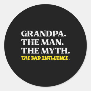 Pegatina Redonda Abuelo Hombre Mito Influencia Byd Funny Padres Gra