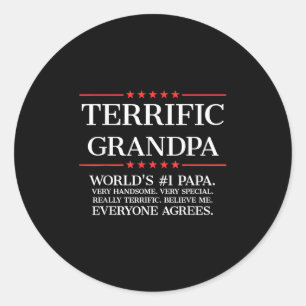 Pegatina Redonda Abuelo maravilloso de Mens