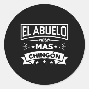 Pegatina Redonda Abuelo Mas Chingon Día del Padre Español Dia Del P