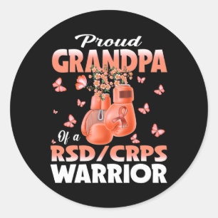 Pegatina Redonda Abuelo Orgulloso De Un Boxi De Conciencia De Guerr