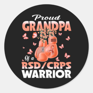 Pegatina Redonda Abuelo Orgulloso De Un Boxi De Conciencia De Guerr