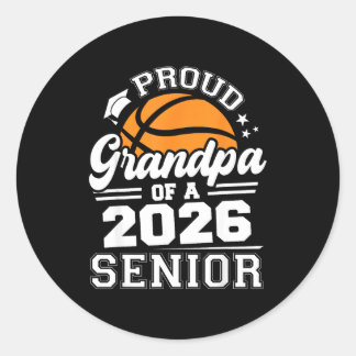 Pegatina Redonda Abuelo Orgulloso De Un Graduado De Baloncesto De S