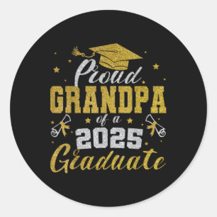 Pegatina Redonda Abuelo Orgulloso De Un Graduado De La Clase De 202