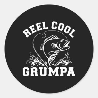Pegatina Redonda Abuelo Pescador Realmente Genial