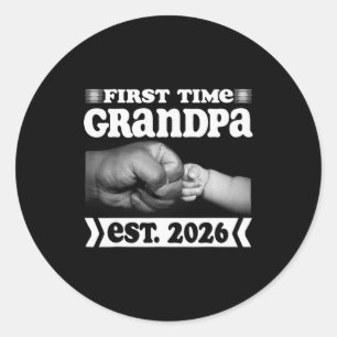 Pegatina Redonda Abuelo por Primera Vez Nuevo Papá Est 2026 Camiset