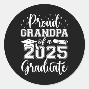 Pegatina Redonda Abuelo Senior 2025 Orgulloso De Un Cl De 25 Gr