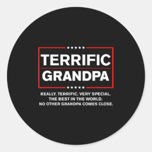 Pegatina Redonda Abuelo Terrible - Divertido Estilo de Campaña de D