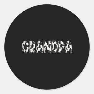 Pegatina Redonda Abuelo Vaca Día de la Familia de Cumpleaños Día B 
