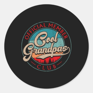 Pegatina Redonda Abuelo Vintage Guay Grandpas Club Miembro Oficial