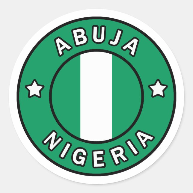 Pegatina Redonda Abuja Nigeria (Anverso)