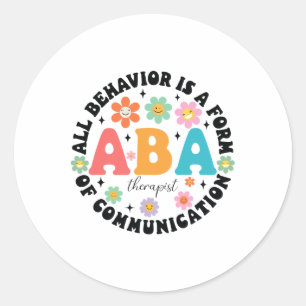 Pegatina Redonda Aby Therapist Behaviour Analyst Autism Therapy Rbt
