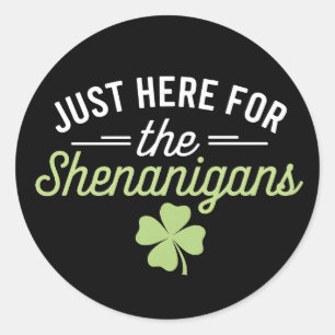 Pegatina Redonda Acá para el Día de San Patricio