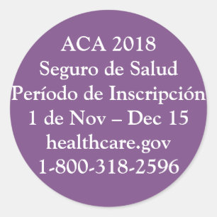 Pegatina Redonda ACA Período de Inscripción - Jet Privado Púrpura
