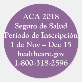 Pegatina Redonda ACA Período de Inscripción - Jet Privado Púrpura
