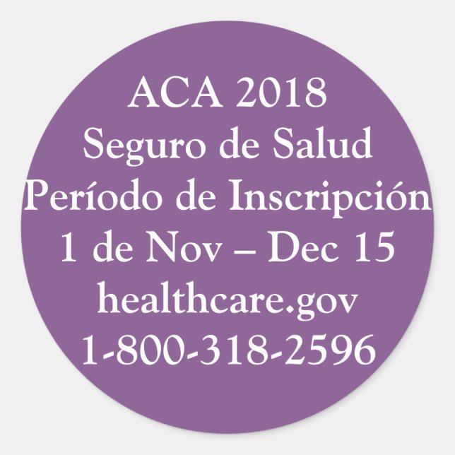 Pegatina Redonda ACA Período de Inscripción - Jet Privado Púrpura (Anverso)