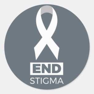 Pegatina Redonda Acabar con el estigma del cáncer de pulmón