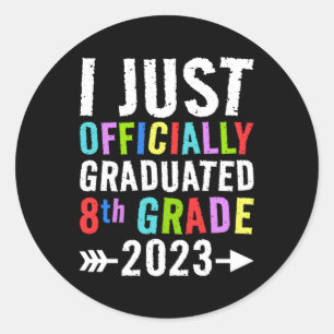 Pegatina Redonda Acabo De Graduarme En Octavo Grado 2023.