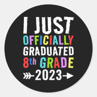 Pegatina Redonda Acabo De Graduarme En Octavo Grado 2023.