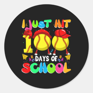 Pegatina Redonda Acabo De Llegar A Los 100 Días De La Escuela Niños