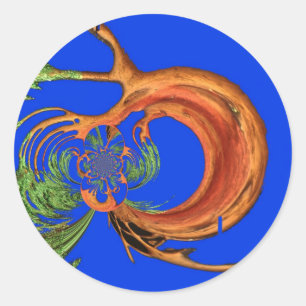 Pegatina Redonda Acacia Circle Art Print