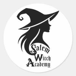 Pegatina Redonda Academia de Brujas de Salem Brujas Wiccan Fiesta d