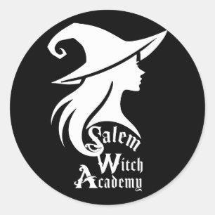 Pegatina Redonda Academia de Brujas de Salem Brujas Wiccanas Fiesta