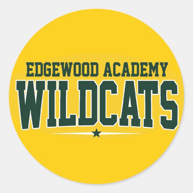 Pegatina Redonda Academia Edgewood; Wildcats (Anverso)