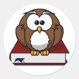 Pegatina Redonda Académicamente Owl