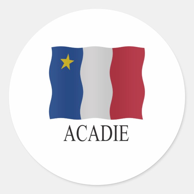 Pegatina Redonda Acadian flag (Anverso)