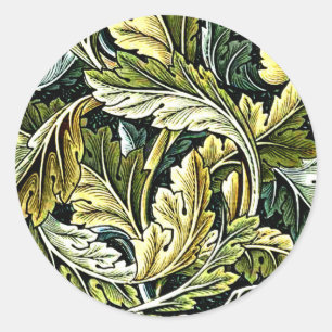 Pegatina Redonda Acanthus, un patrón de William Morris,