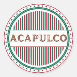 Pegatina Redonda Acapulco City Pride Emblem – Mexican Identity