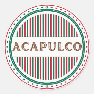 Pegatina Redonda Acapulco City Pride Emblem – Mexican Identity