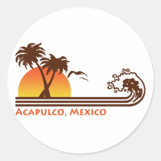 Pegatina Redonda Acapulco México