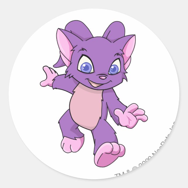 Pegatina Redonda Acara Purple (Anverso)