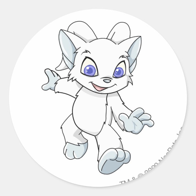 Pegatina Redonda Acara White (Anverso)