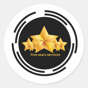 Pegatina Redonda accesorios de compra cinco estrellas servicios