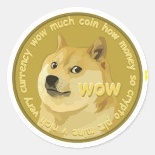 Pegatina Redonda Accesorios de Dogecoin el Shiba hablador Inu