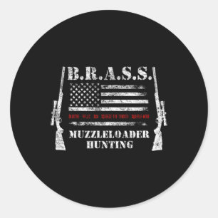 Pegatina Redonda Accesorios Muzzleloader Rifles Fuego De Venados De