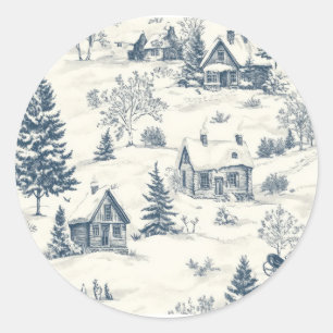 Pegatina Redonda Accesorios para patrones de toile de navidades