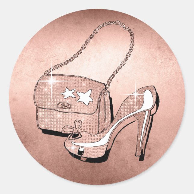 Pegatina Redonda Accesorios para purpurinas y brillantes Subió Gold (Anverso)