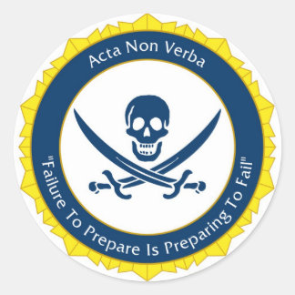 Pegatina Redonda Acción No Palabras - Latín - Acta Non Verba