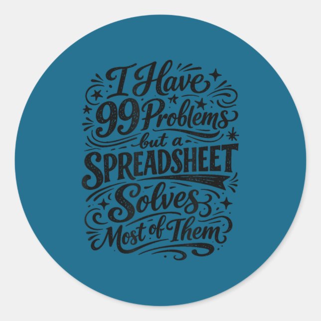 Pegatina Redonda Accountant humor spreadsheet data analyst (Anverso)
