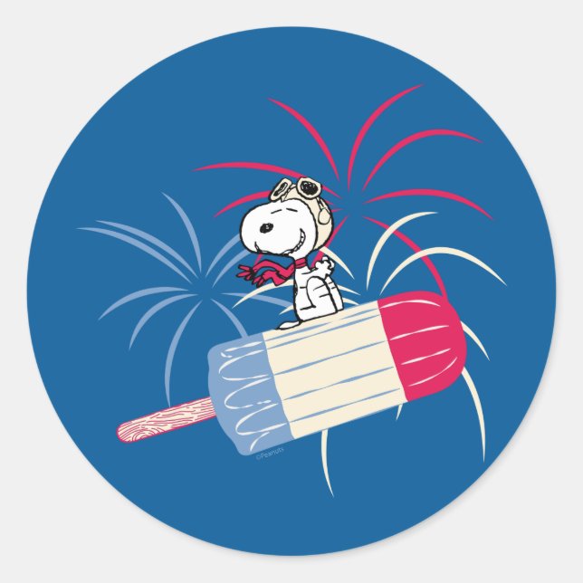 Pegatina Redonda Ace ondulante sobre el Pop del Hielo (Anverso)