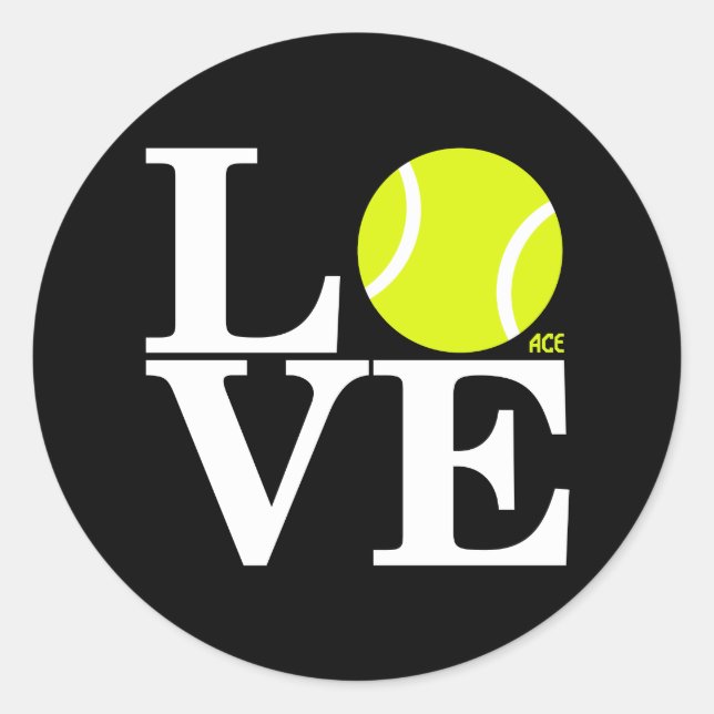 Pegatina Redonda Ace Tennis LOVE (Anverso)