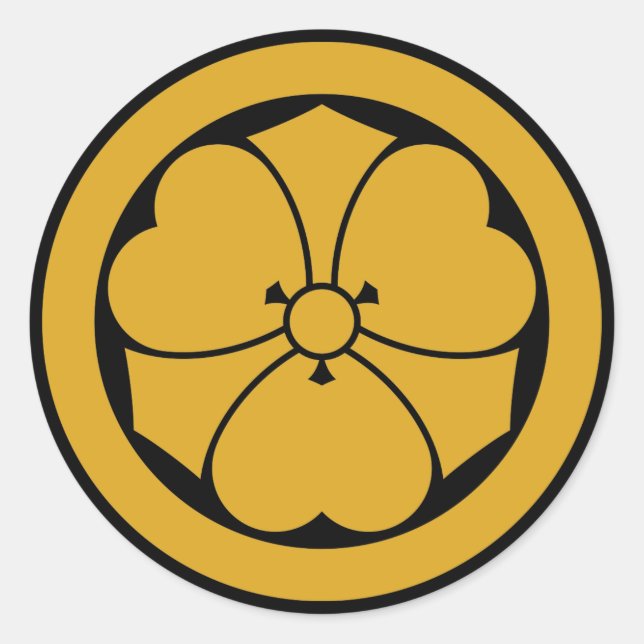 Pegatina Redonda Acedera de madera con espadas en círculo 1 (Anverso)